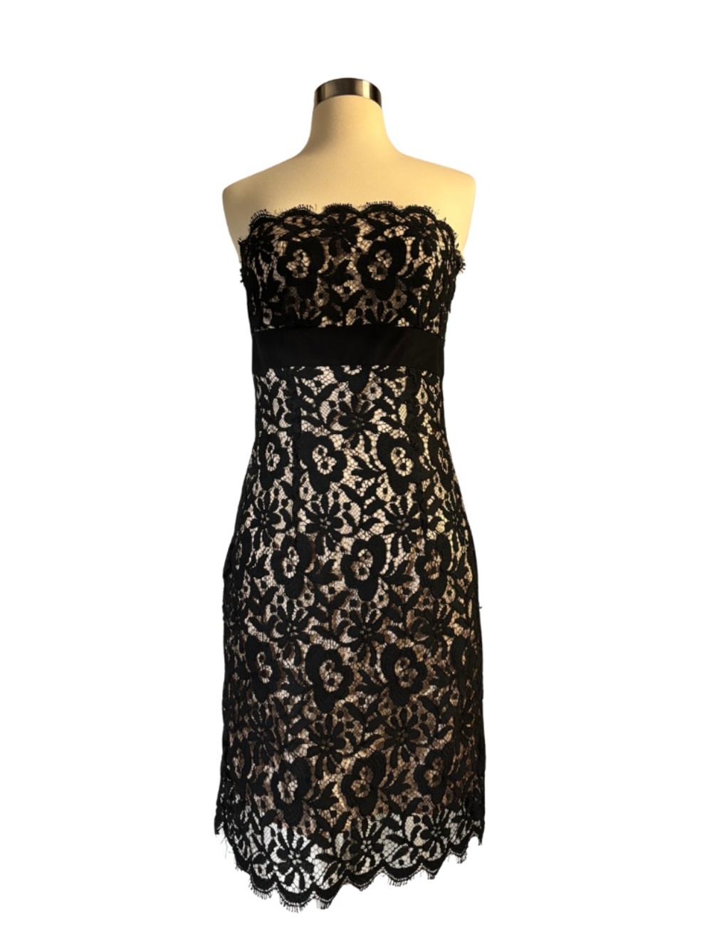 Vintage Tessuto Black Lace Cocktail Dress